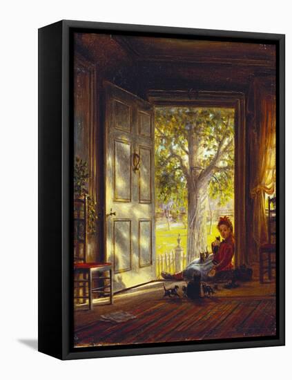 In the Glow, Sunset, 1872-Edward Lamson Henry-Framed Stretched Canvas