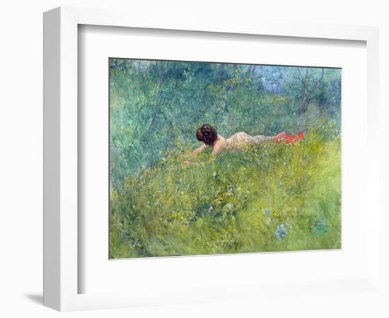 In the Grass (I Groengraset), 1902-Carl Larsson-Framed Giclee Print