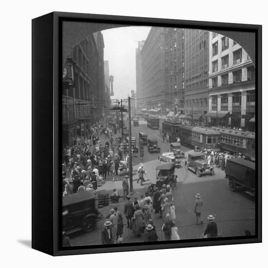 In the Heart of the Shopping District on State Street, Chicago, Illinois, USA, Early 20th Century-null-Framed Stretched Canvas