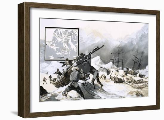 In the Ice For over Two Years, John Franklin's Men Abandoned Their Ship and Set Out on Foot-Gerry Wood-Framed Giclee Print