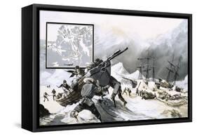 In the Ice For over Two Years, John Franklin's Men Abandoned Their Ship and Set Out on Foot-Gerry Wood-Framed Stretched Canvas