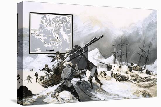 In the Ice For over Two Years, John Franklin's Men Abandoned Their Ship and Set Out on Foot-Gerry Wood-Stretched Canvas