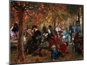 In the Jardin De Luxembourg (A Reminiscence of the Jardin De Luxembour), 1876-Adolph Menzel-Mounted Giclee Print