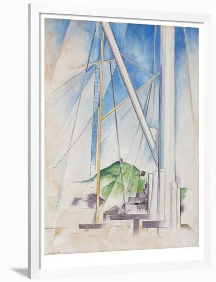 In the Key of Blue, C.1919 (Tempera & Pencil on Board)-Charles Demuth-Framed Giclee Print
