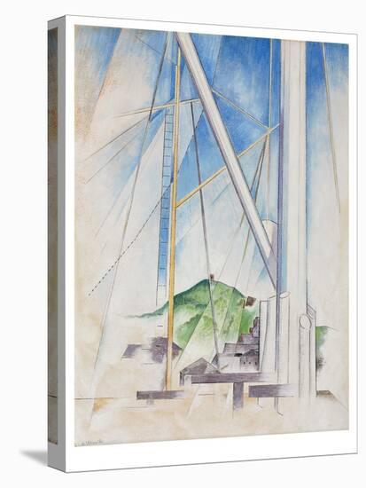 In the Key of Blue, C.1919 (Tempera & Pencil on Board)-Charles Demuth-Stretched Canvas