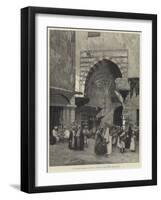 In the Khan El-Khalily at Cairo, Egyptian Traders from the Red Sea-Charles Auguste Loye-Framed Giclee Print