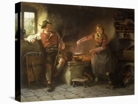 In the Kitchen, 1901-Hugo Kauffmann-Stretched Canvas