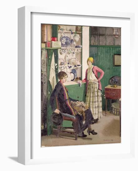 In the Kitchen, 1918-Harold Harvey-Framed Giclee Print