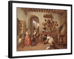 In the Kitchen of the Hacienda-Manuel Serrano-Framed Giclee Print