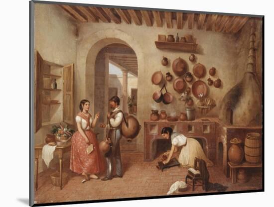 In the Kitchen of the Hacienda-Manuel Serrano-Mounted Giclee Print