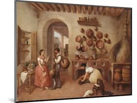 In the Kitchen of the Hacienda-Manuel Serrano-Mounted Giclee Print