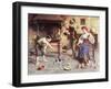 In the Kitchen painting-Eugenio Zampighi-Framed Giclee Print