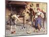 In the Kitchen painting-Eugenio Zampighi-Mounted Giclee Print