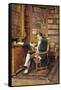 In the Library-Johann Hamza-Framed Stretched Canvas