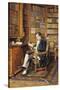 In the Library-Johann Hamza-Stretched Canvas