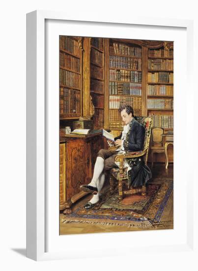 In the Library-Johann Hamza-Framed Giclee Print