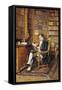 In the Library-Johann Hamza-Framed Stretched Canvas