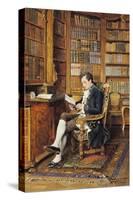 In the Library-Johann Hamza-Stretched Canvas