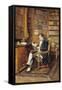 In the Library-Johann Hamza-Framed Stretched Canvas