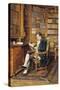 In the Library-Johann Hamza-Stretched Canvas