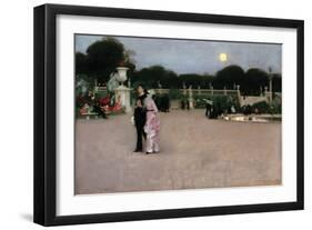 In the Luxembourg Gardens-John Singer Sargent-Framed Art Print