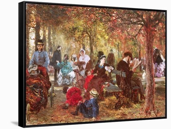 In the Luxembourg Gardens-Adolph von Menzel-Framed Stretched Canvas