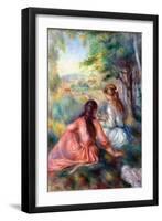 In the Meadow-Pierre-Auguste Renoir-Framed Art Print