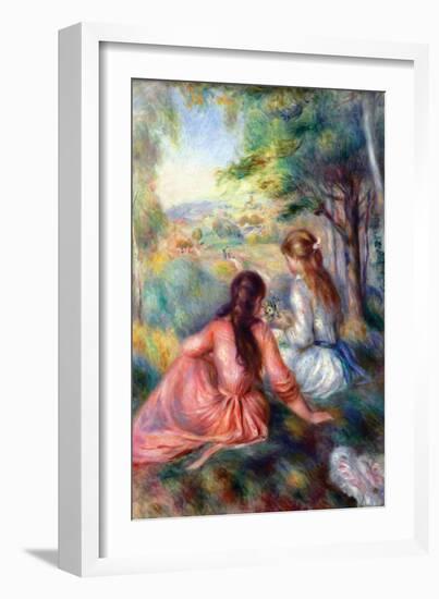 In the Meadow-Pierre-Auguste Renoir-Framed Art Print