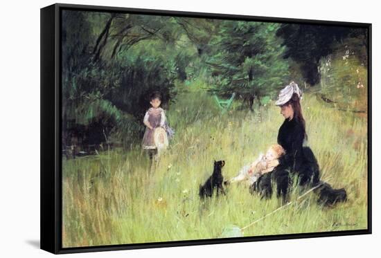 In the Meadow-Berthe Morisot-Framed Stretched Canvas