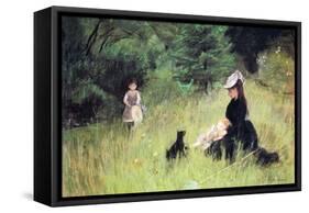 In the Meadow-Berthe Morisot-Framed Stretched Canvas