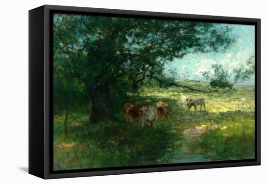 In the Meadows, Evening-William Charles Estall-Framed Stretched Canvas