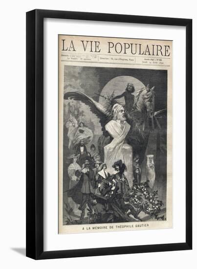 In the Memory of Theophile Gautier (1811-1872). around a Bust of the Writer, the Characters in Cost-Alphonse Marie Mucha-Framed Giclee Print