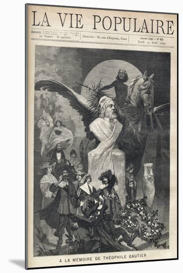 In the Memory of Theophile Gautier (1811-1872). around a Bust of the Writer, the Characters in Cost-Alphonse Marie Mucha-Mounted Giclee Print
