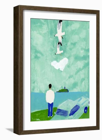 In the middle of a drive. A man looking up at the sky, 2017-Hiroyuki Izutsu-Framed Giclee Print