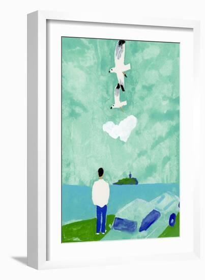 In the middle of a drive. A man looking up at the sky, 2017-Hiroyuki Izutsu-Framed Giclee Print