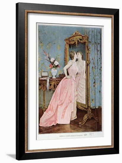 In the Mirror, 1890-Auguste Toulmouche-Framed Giclee Print