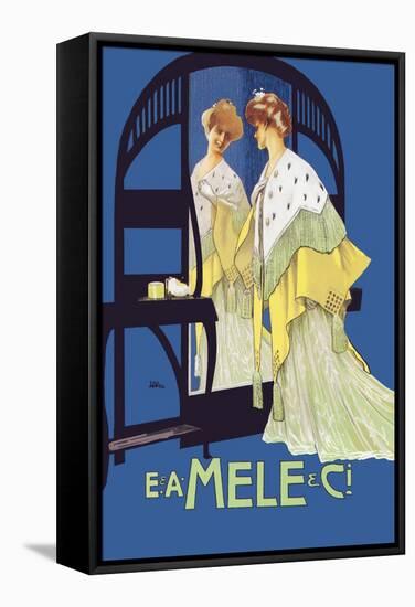 In the Mirror-Leopoldo Metlicovitz-Framed Stretched Canvas