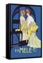 In the Mirror-Leopoldo Metlicovitz-Framed Stretched Canvas