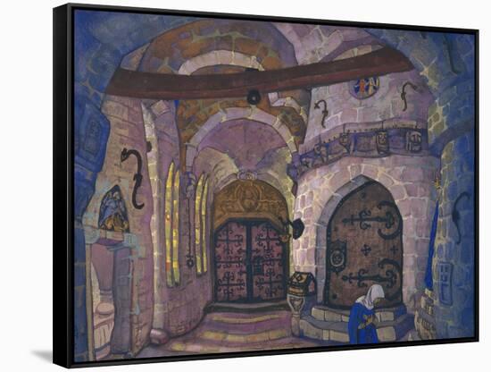 In the Monastery. Stage Design for the Opera Sister Beatrice by A. Davydov, 1914-Nicholas Roerich-Framed Stretched Canvas