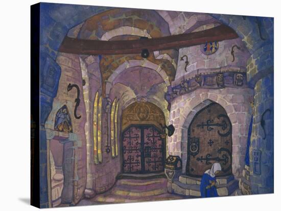 In the Monastery. Stage Design for the Opera Sister Beatrice by A. Davydov, 1914-Nicholas Roerich-Stretched Canvas