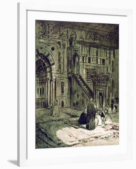 In the Mosque of the Sultan Hassan, Cairo, Egypt, 1928-Louis Cabanes-Framed Giclee Print