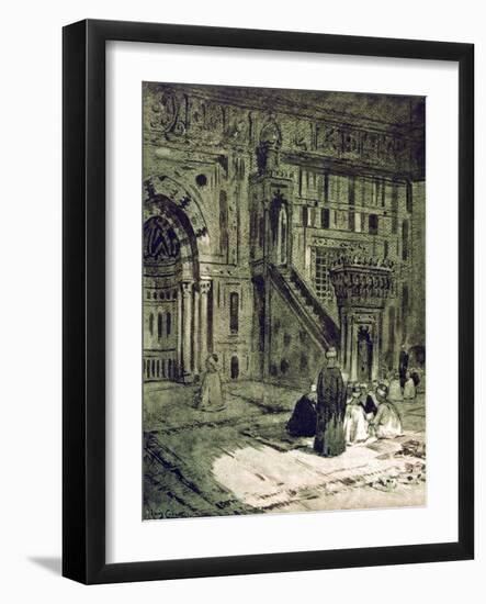 In the Mosque of the Sultan Hassan, Cairo, Egypt, 1928-Louis Cabanes-Framed Giclee Print