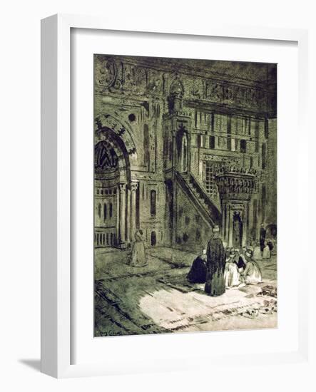 In the Mosque of the Sultan Hassan, Cairo, Egypt, 1928-Louis Cabanes-Framed Giclee Print