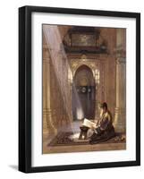 In the Mosque, (Watercolour Heightened with White and Touches of Gum Arabic 63)-Carl Friedrich Heinrich Werner-Framed Giclee Print