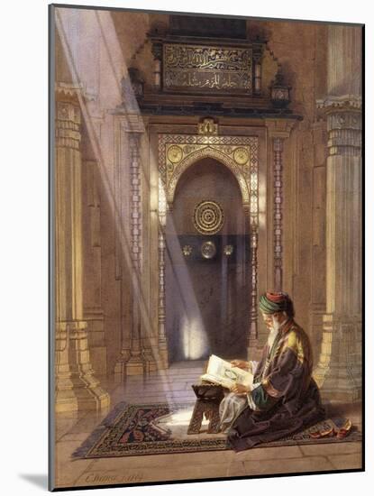 In the Mosque, (Watercolour Heightened with White and Touches of Gum Arabic 63)-Carl Friedrich Heinrich Werner-Mounted Giclee Print