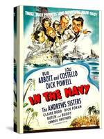 In the Navy, Dick Powell, the Andrews Sisters, Bud Abbott, Lou Costello on Midget Window Card, 1941-null-Stretched Canvas