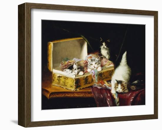 In the Needle Box, (Oil on Canvas)-Jules Leroy-Framed Giclee Print