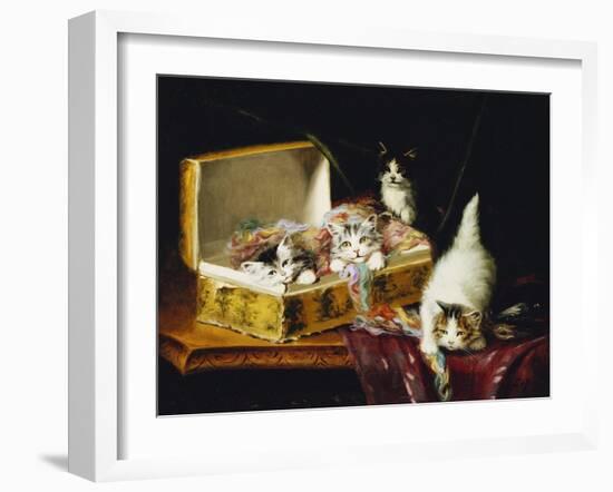 In the Needle Box, (Oil on Canvas)-Jules Leroy-Framed Giclee Print