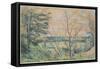 In the Oise Valley, 1878-80 (Graphite, Gouache, and W/C)-Paul Cezanne-Framed Stretched Canvas