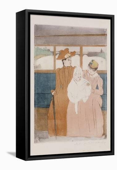 In the Omnibus, 1890-1891-Mary Cassatt-Framed Stretched Canvas